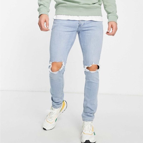 Topman Other - TOPMAN‎ Stretch Skinny Distressed Jeans Light Blue 30x30